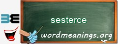 WordMeaning blackboard for sesterce